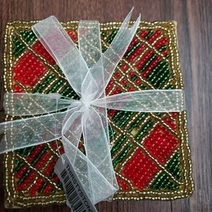 Thirstystone Beaded Christmas Coasters Set of 4